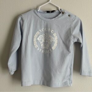 Versace Kids Sky Blue Long Sleeve Tee